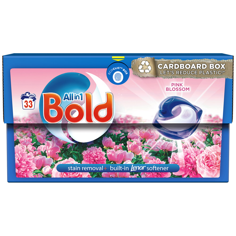 Bold All in 1 Pods Pink Blossom Washing Liquid Capsules 33 Washes Image 2