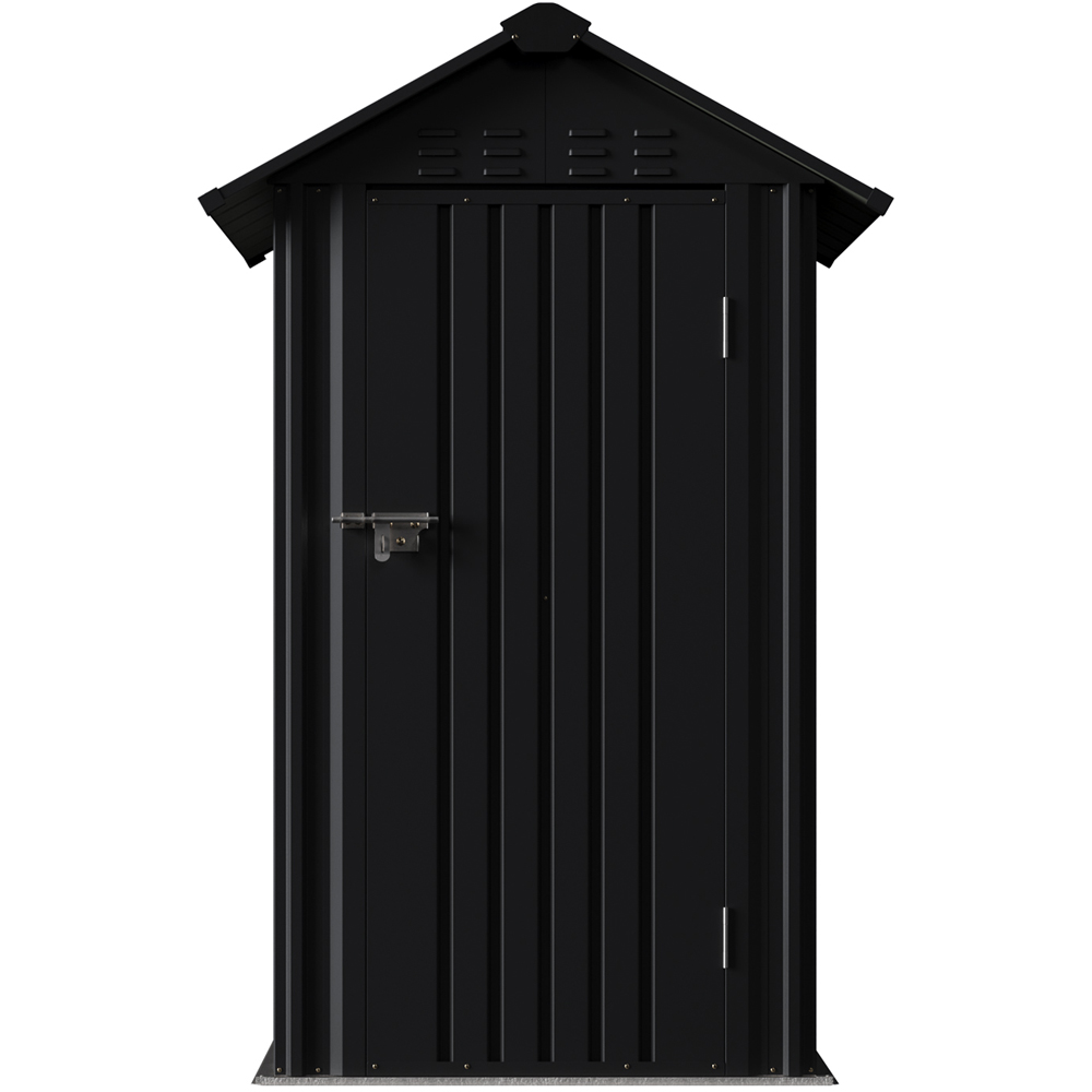 Living and Home 4 x 4ft Metal Lockable Apex Garden Storage Shed Image 1