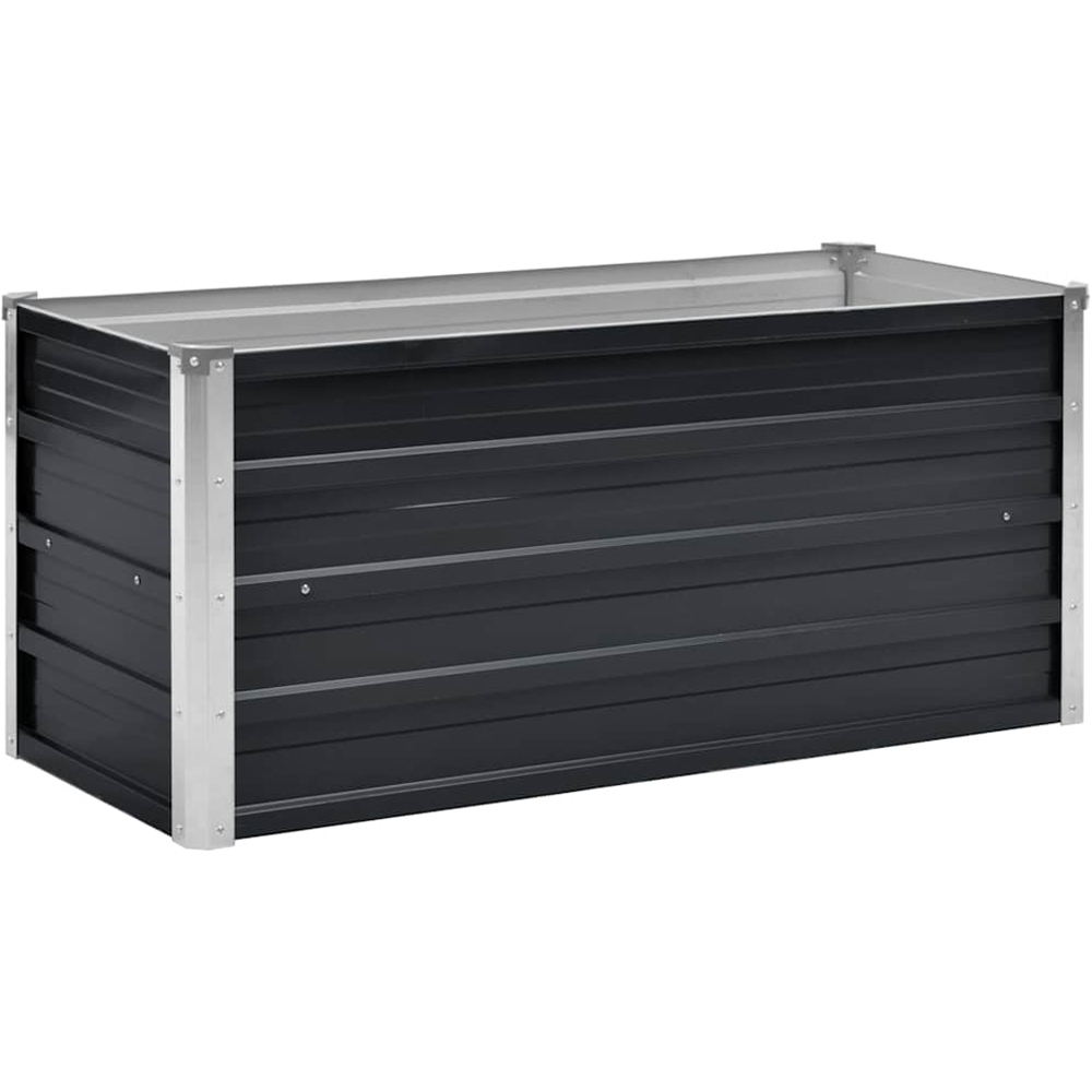 vidaXL Anthracite Galvanised Steel Raised Garden Bed 45 x 40 x 100cm Image 1