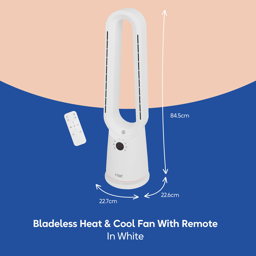 Russell Hobbs RHBHC2030W White Bladeless Heat and Cool Fan with Remote Image 9