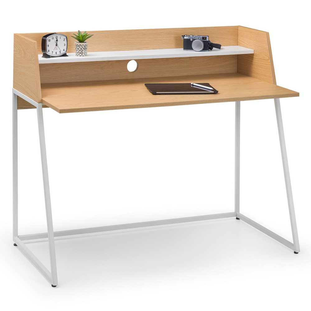 Julian Bowen Palmer Single Shelf Desk Oak Effect Image 3
