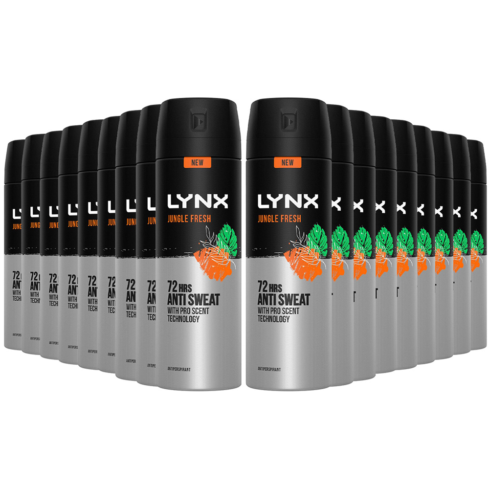 Lynx Jungle Fresh 72 HRS Anti-Sweat Anti-Perspirant Body Spray 200ml 18 Pack Image 1