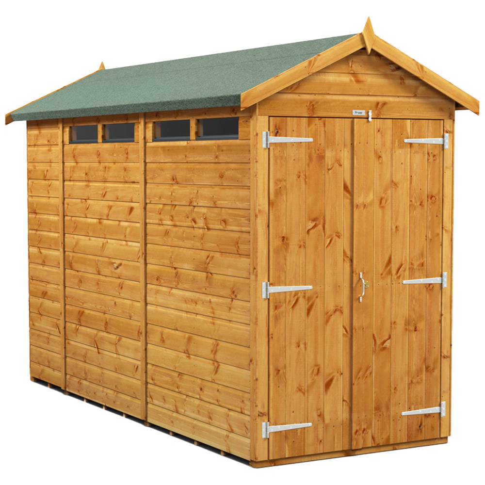 Power Sheds 10 x 4ft Double Door Apex Security Shed Image 1