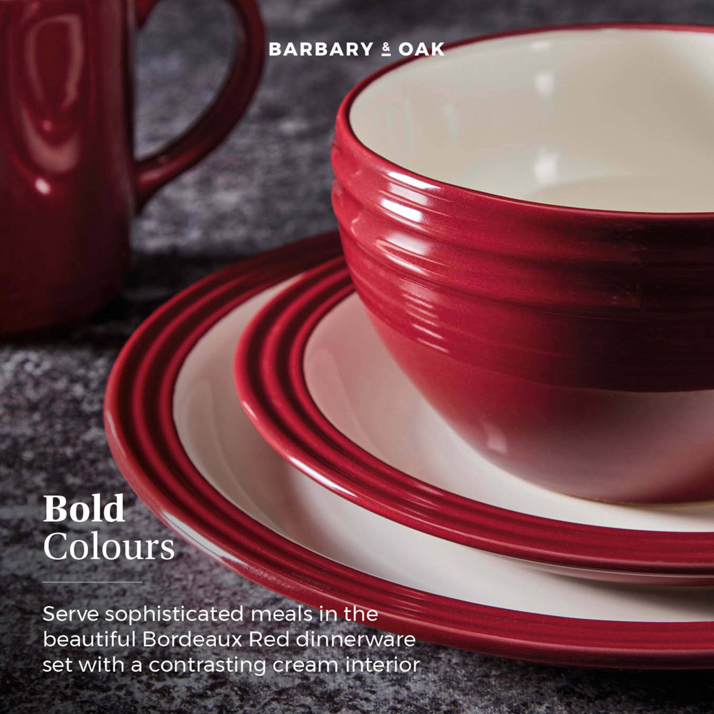 Barbary and Oak Bordeaux Red 16 Piece Dinnerware Image 5