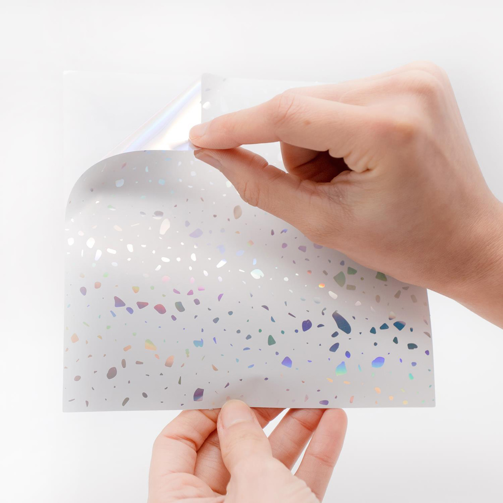 Walplus Terrazzo Holographic Glitter White Self Adhesive Tile Sticker 24 Pack Image 4