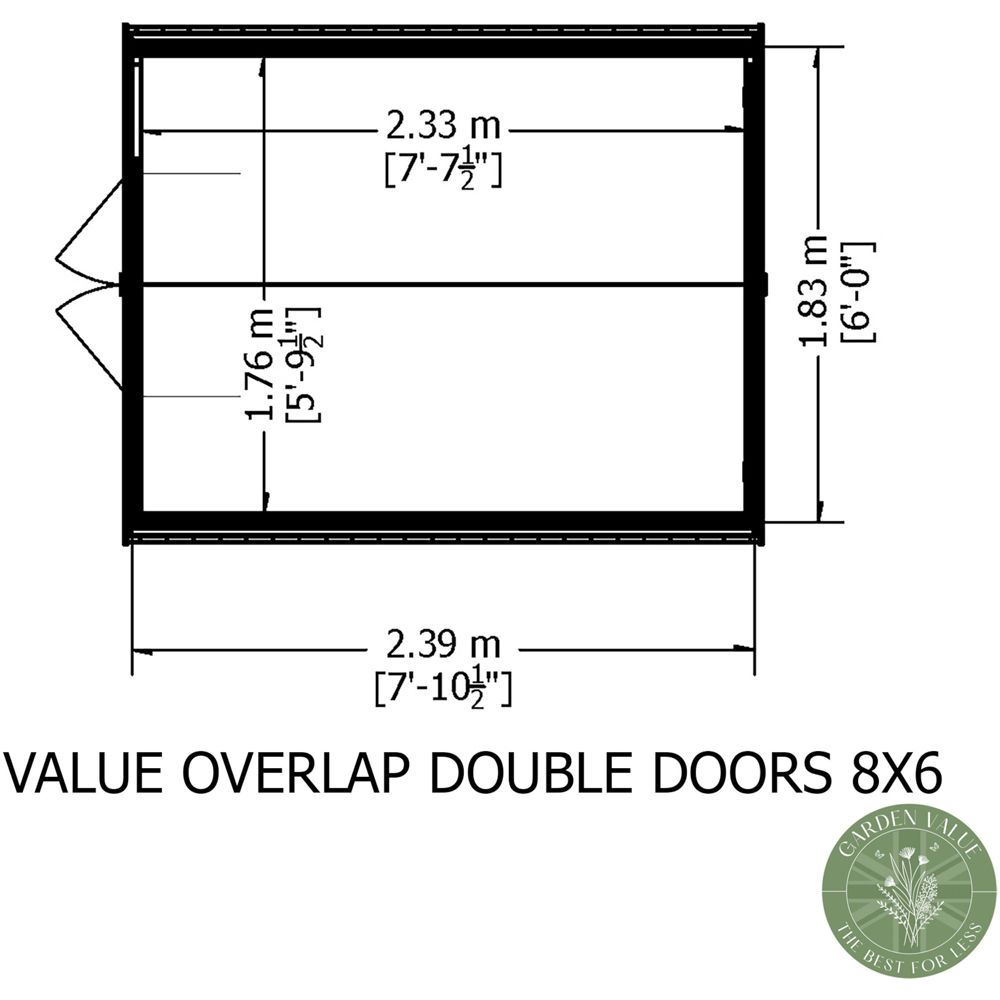 Shire 6 x 8ft Double Door Overlap Apex Shed Image 8