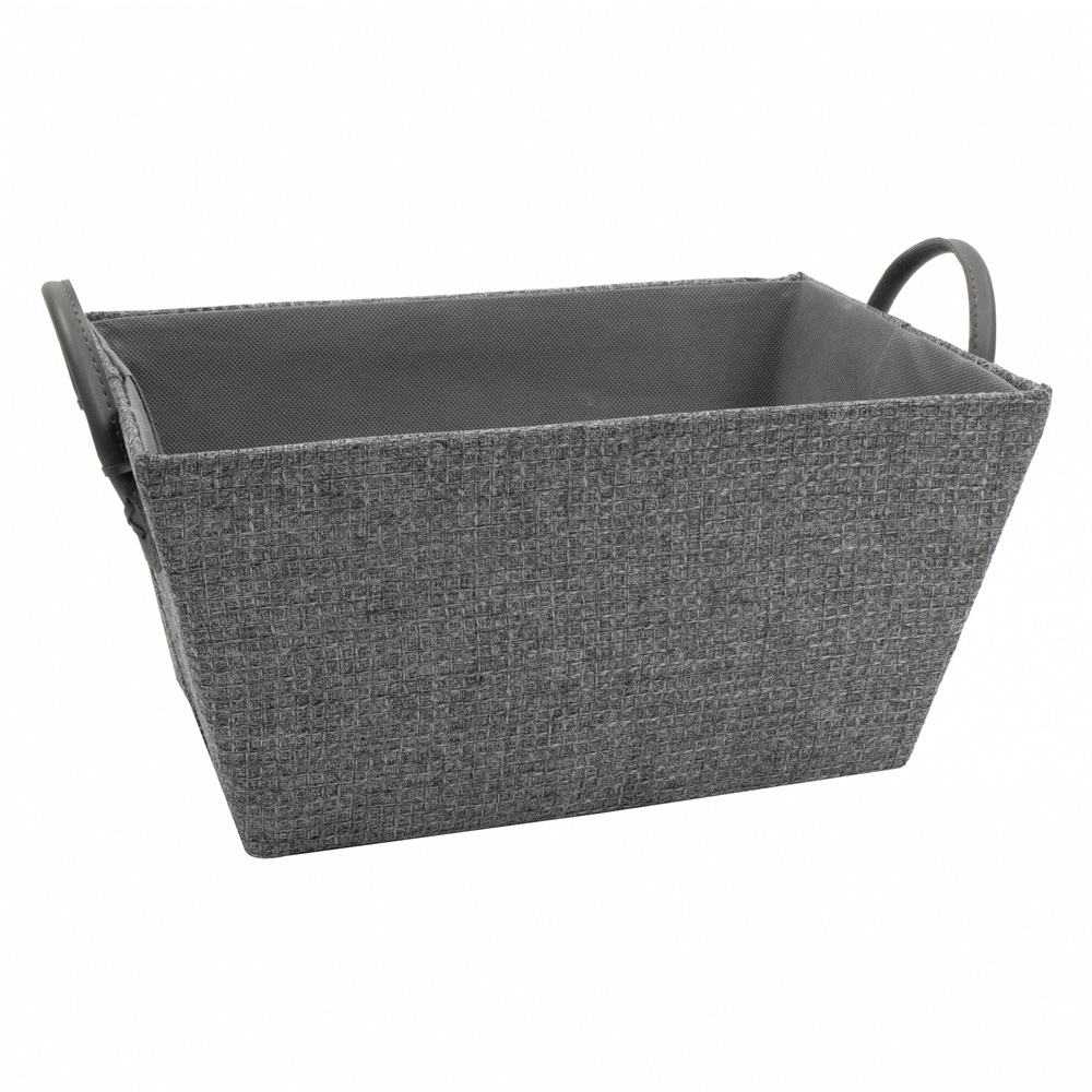 JVL Chroma Grey Rectangular Storage Basket with Handles Image 5