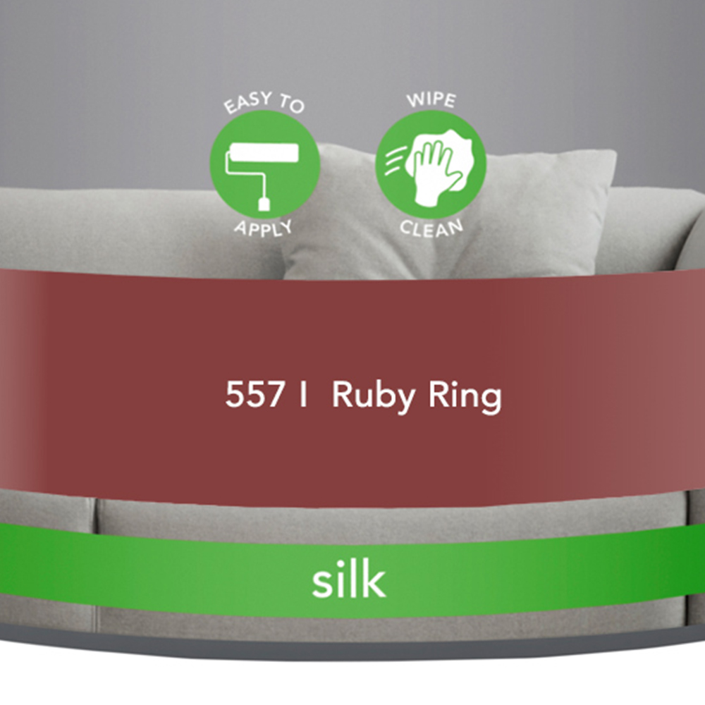 Wilko Walls & Ceilings Ruby Ring Silk Emulsion Paint 2.5L Image 3