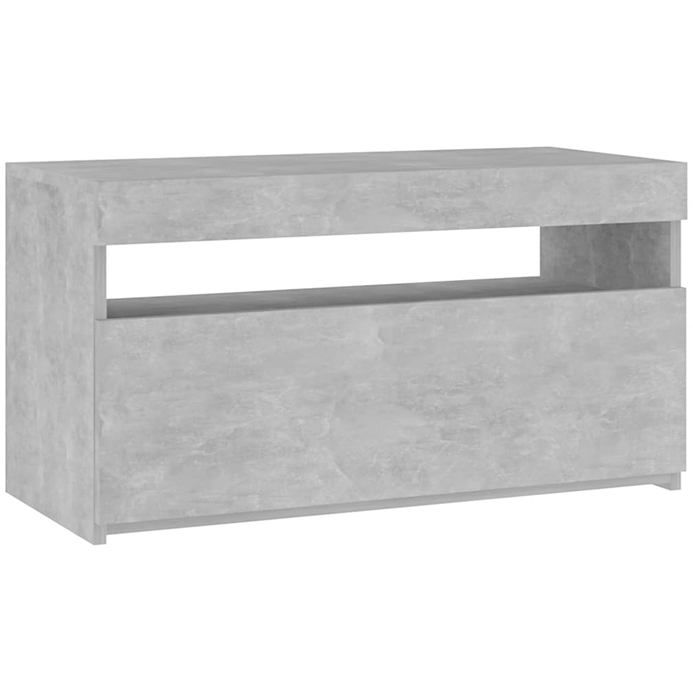 vidaXL Single Door Single Shelf Concrete Grey TV Cabinet with LED Lights Image 2