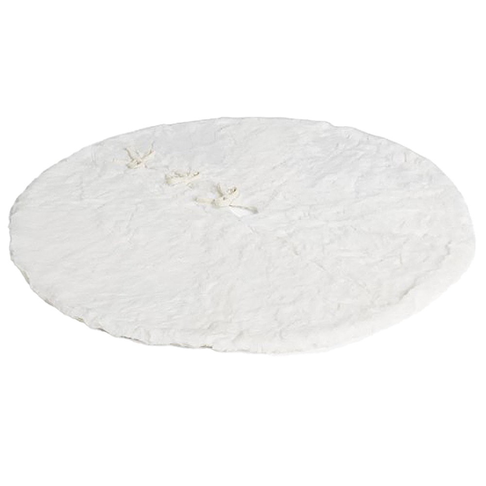 The Christmas Workshop White Faux Fur Tree Skirt Image 1
