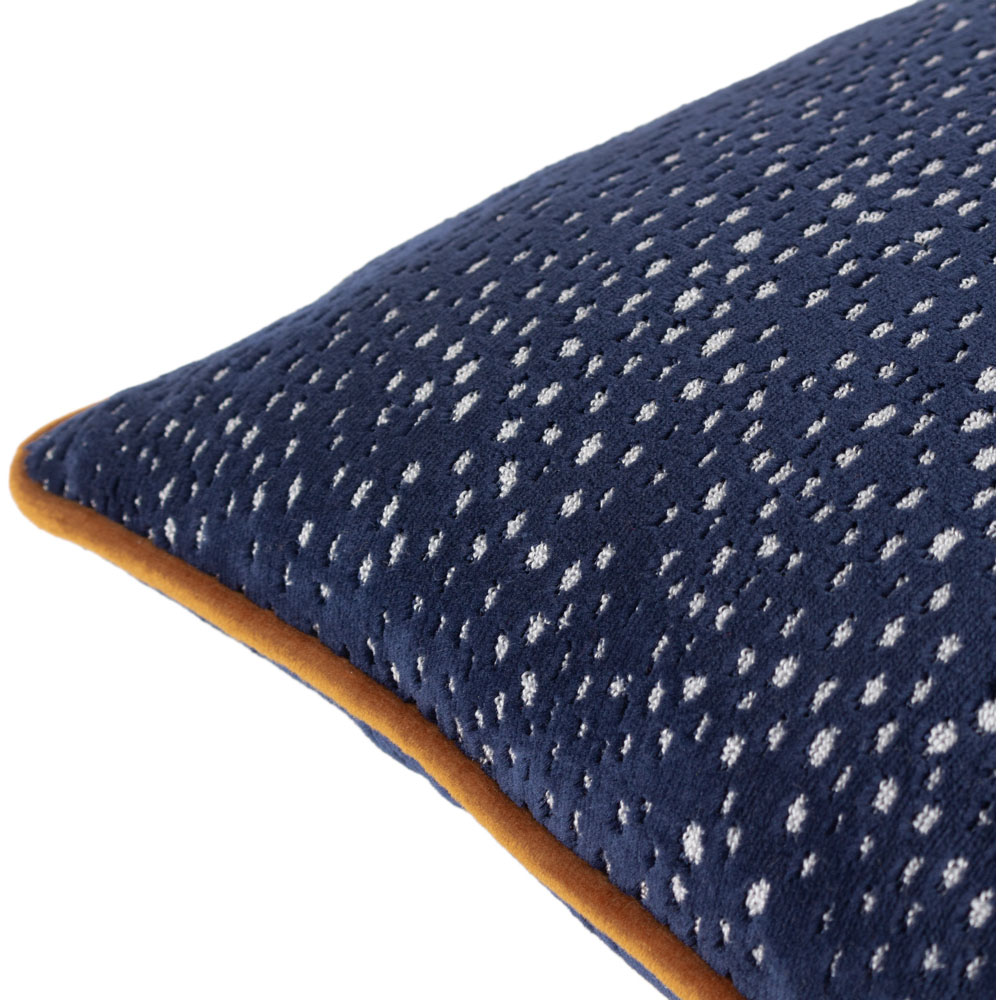 Paoletti Estelle Navy and Ginger Spotted Cushion Image 3