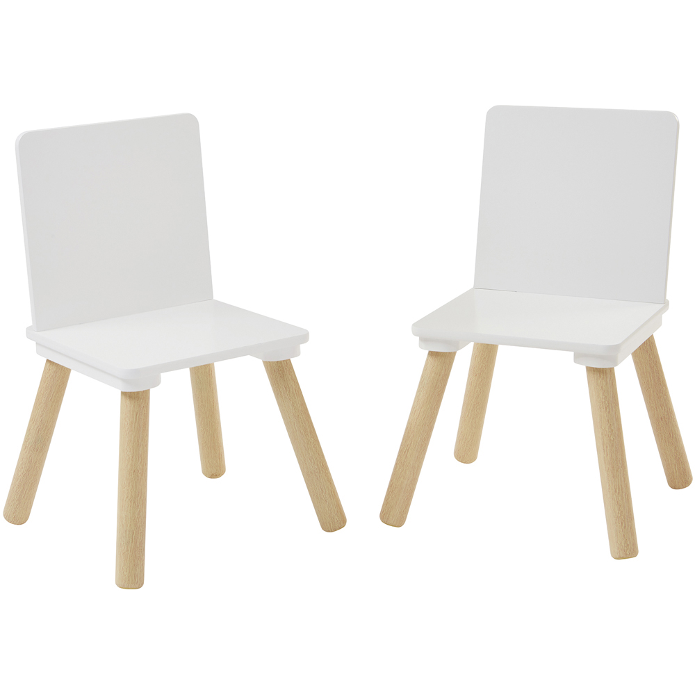 Liberty House Toys Kids White and Pinewood Table and Chairs Image 4