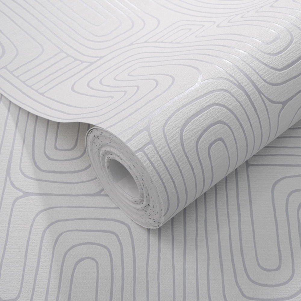Erismann Rondo Linear White Wallpaper Image 2