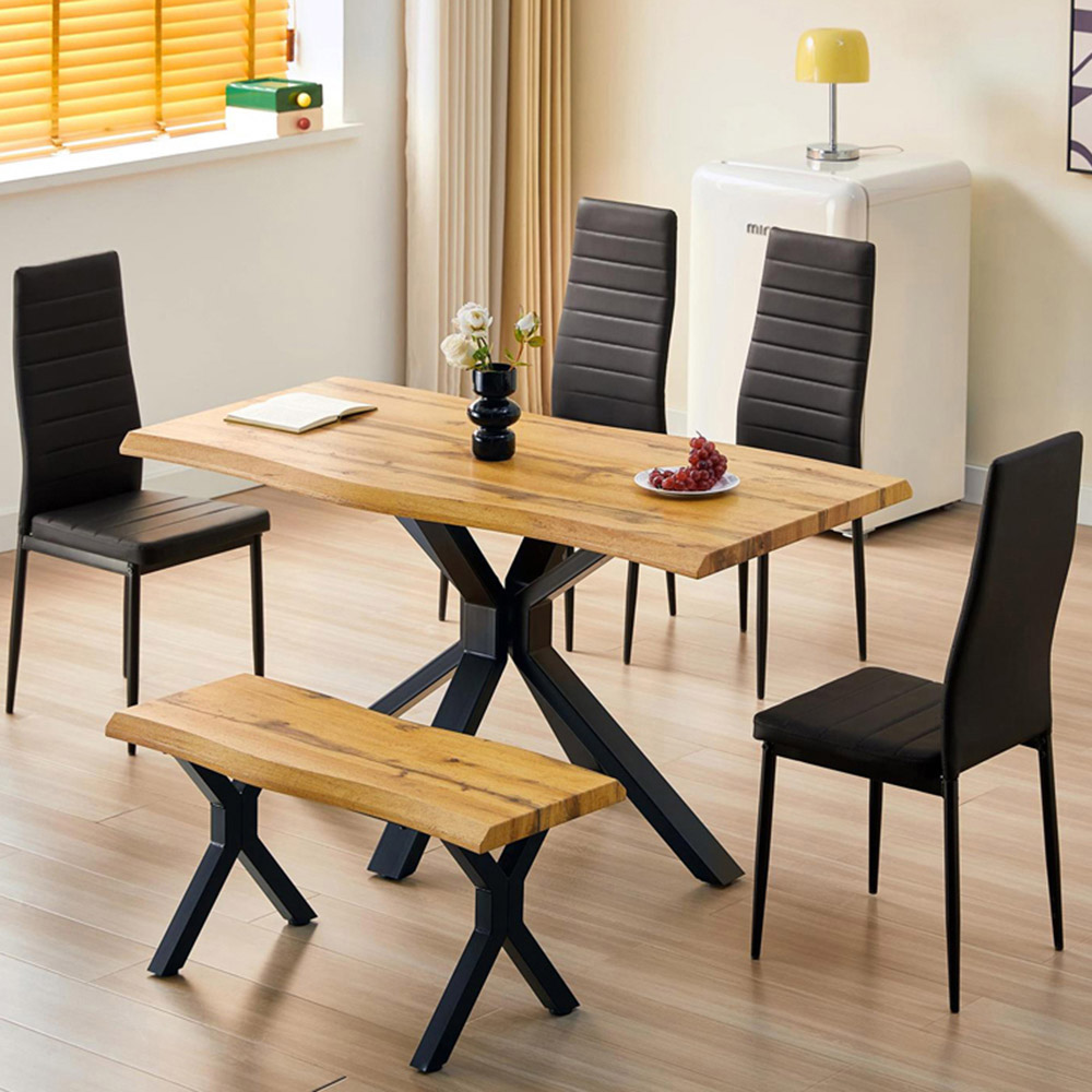 Kosy Koala 4 Seater Wooden Dining Set Black Image 1