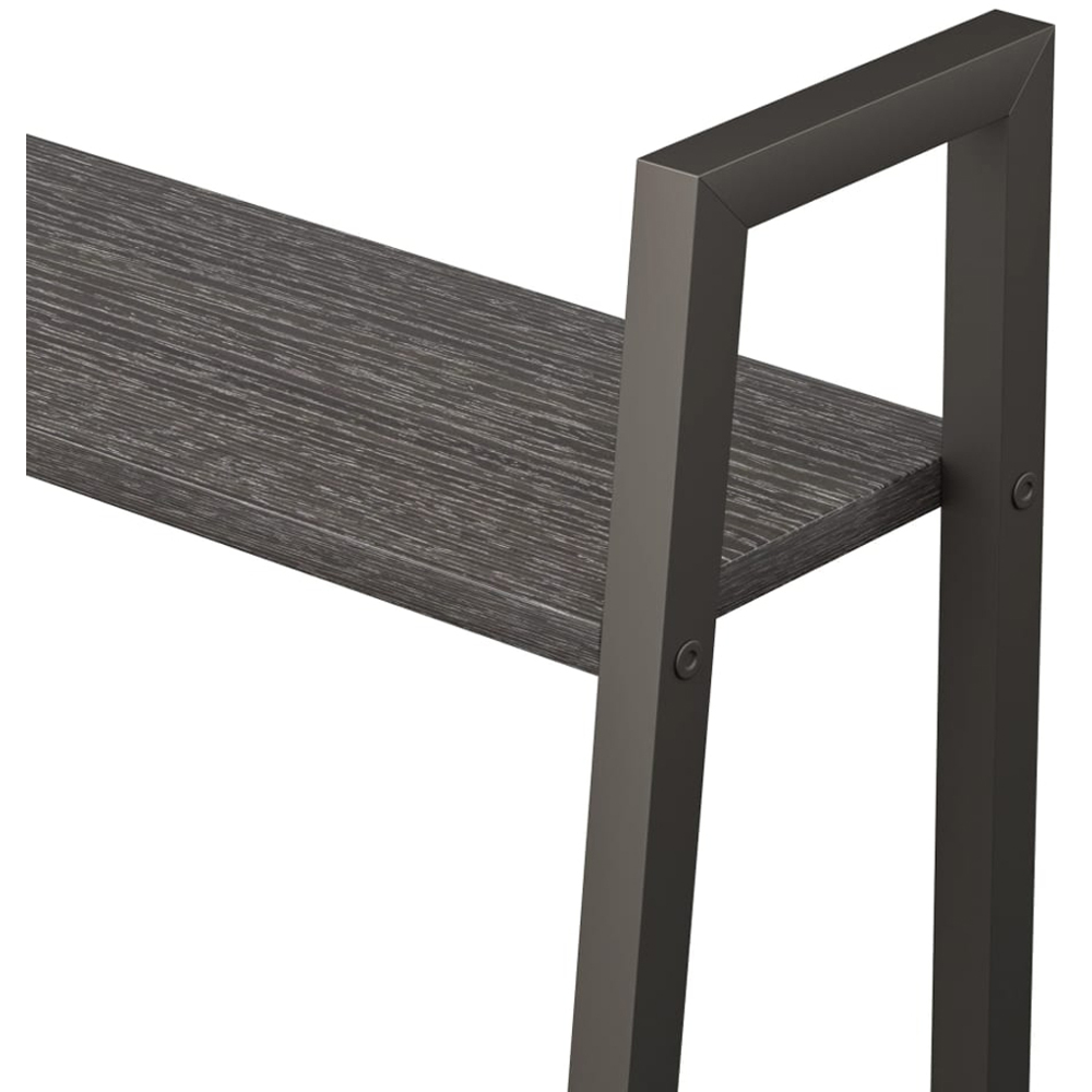 vidaXL 4 Shelf Black Wood and Steel Freestanding Bookcase Image 5