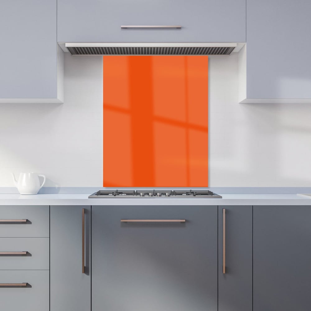 Warren Reed Designer Flame Orange Glass Kitchen Splashback 75 x 60cm Image 1