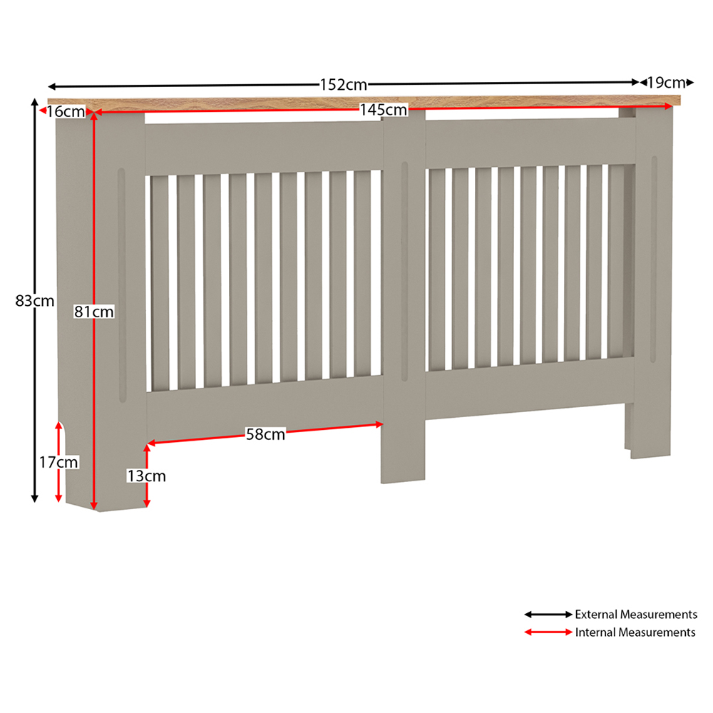 Vida Designs Arlington Grey Large Radiator Cover Image 8