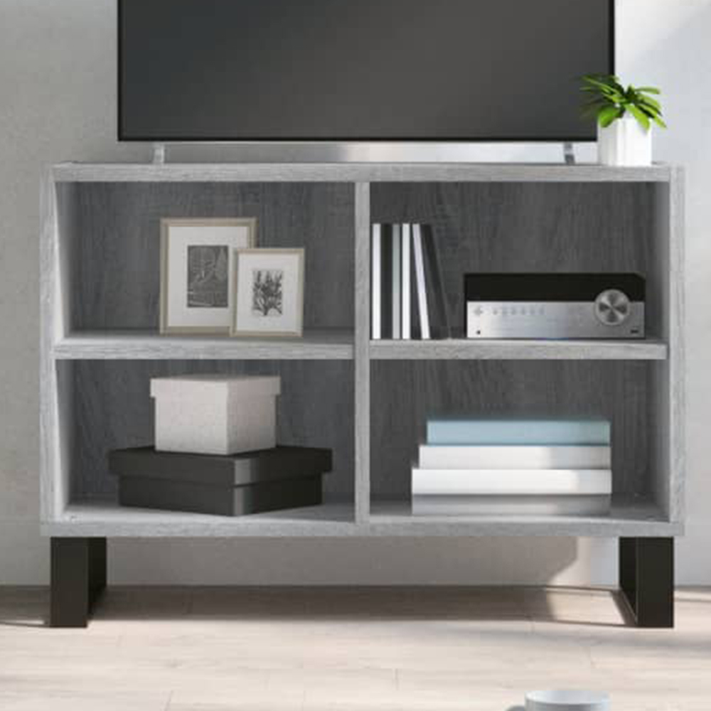 vidaXL 4 Shelf Grey Sonoma TV Cabinet Image 1