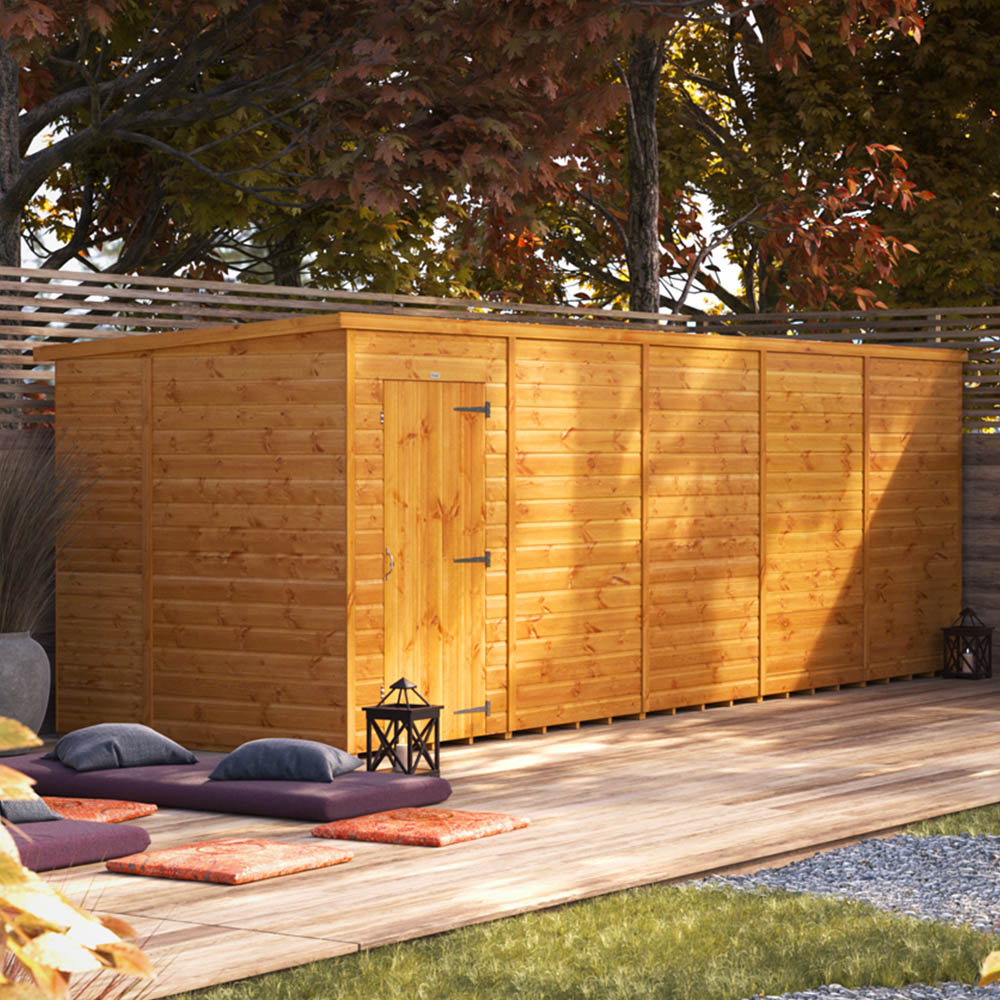 Power Sheds 20 x 6ft Pent Wooden Shed Image 2