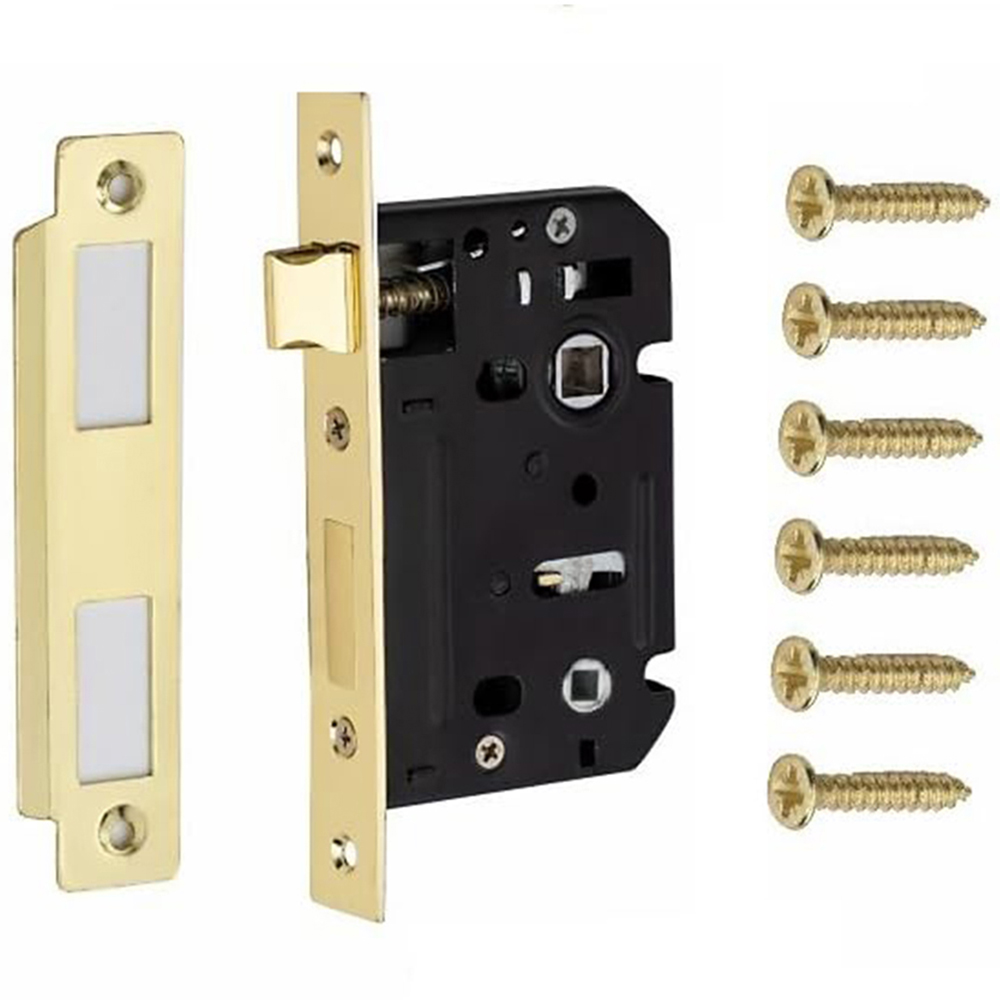 Golden Grace Electro Brass Bolt Through Bathroom Mortise Lock 64mm Image