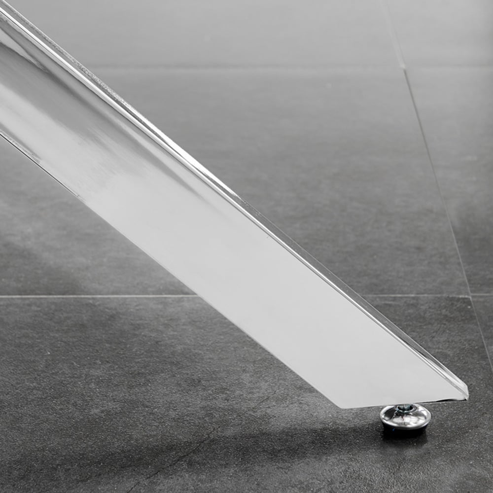 Furniturebox Arona Valera 4 Seater Round Dining Set Navy Black and Chrome Image 7