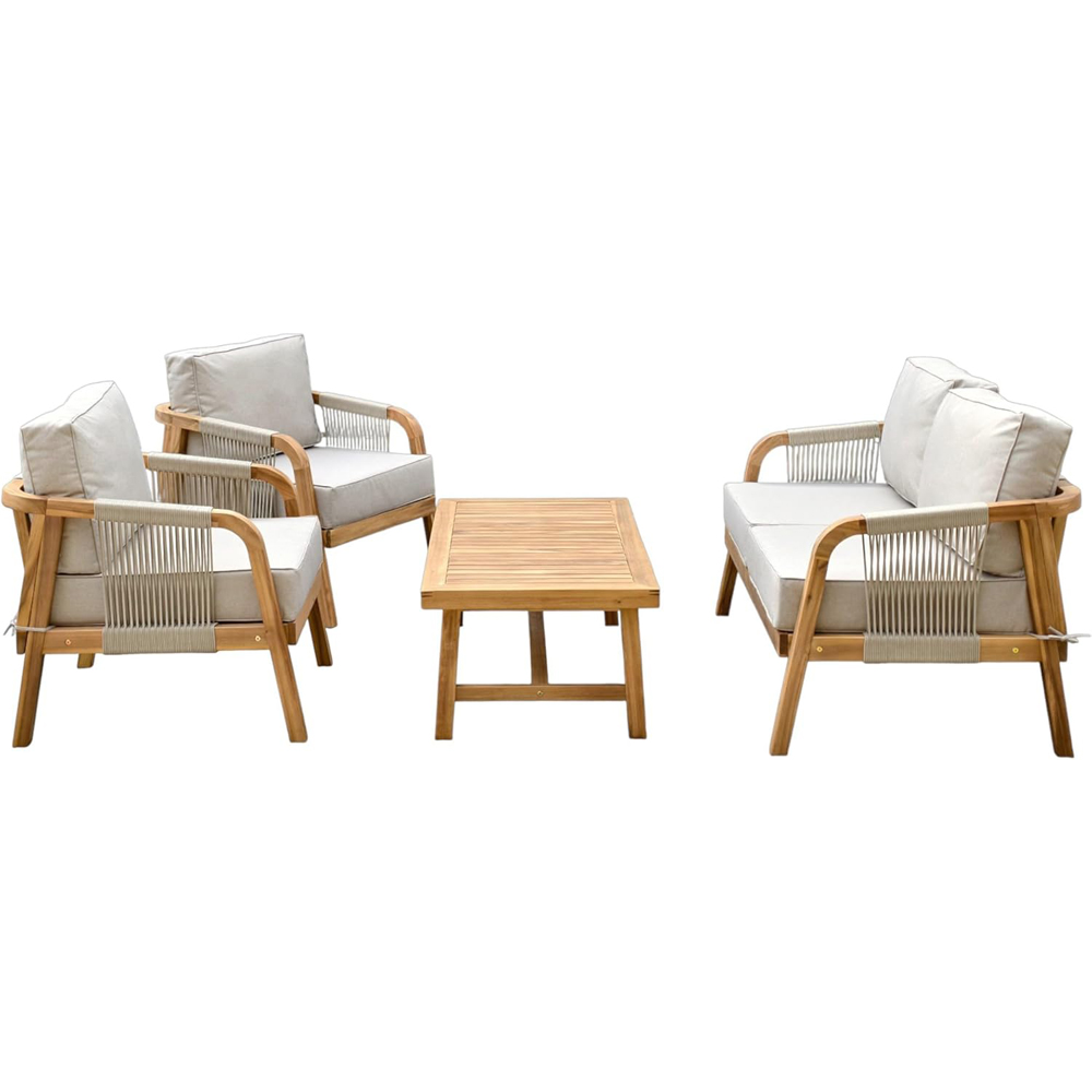 Thompson & Morgan Aspen 4 Seater Acacia Lounge Set Image 2