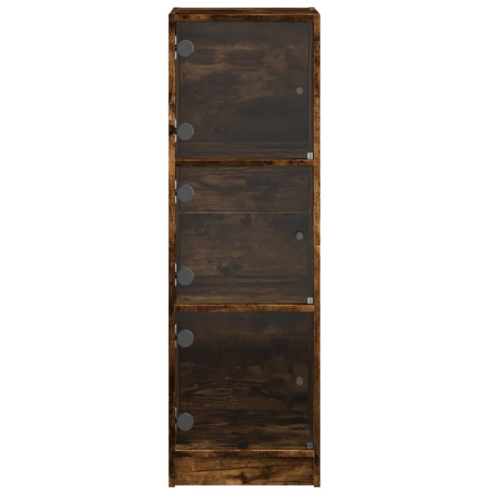 vidaXL 3 Glass Door Smoked Oak Highboard Image 5
