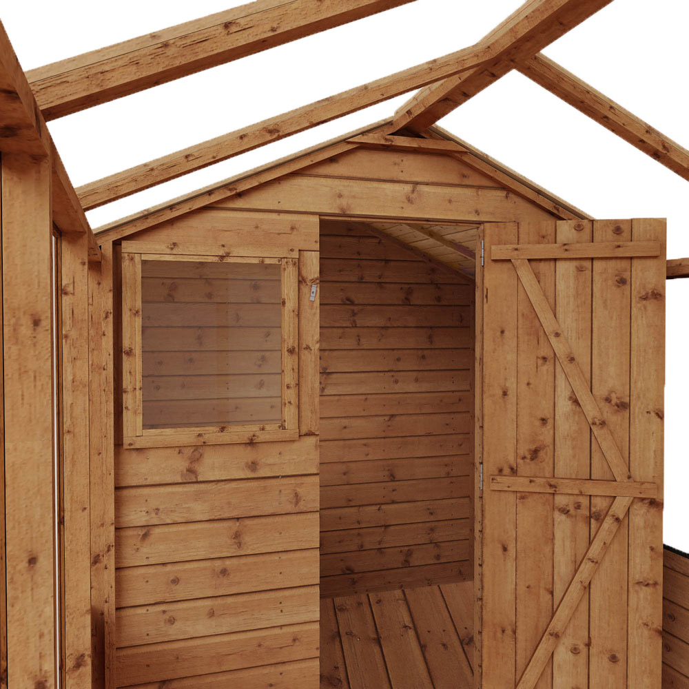 Mercia Wooden 12 x 6ft Traditional Apex Greenhouse Combi Shed Image 3