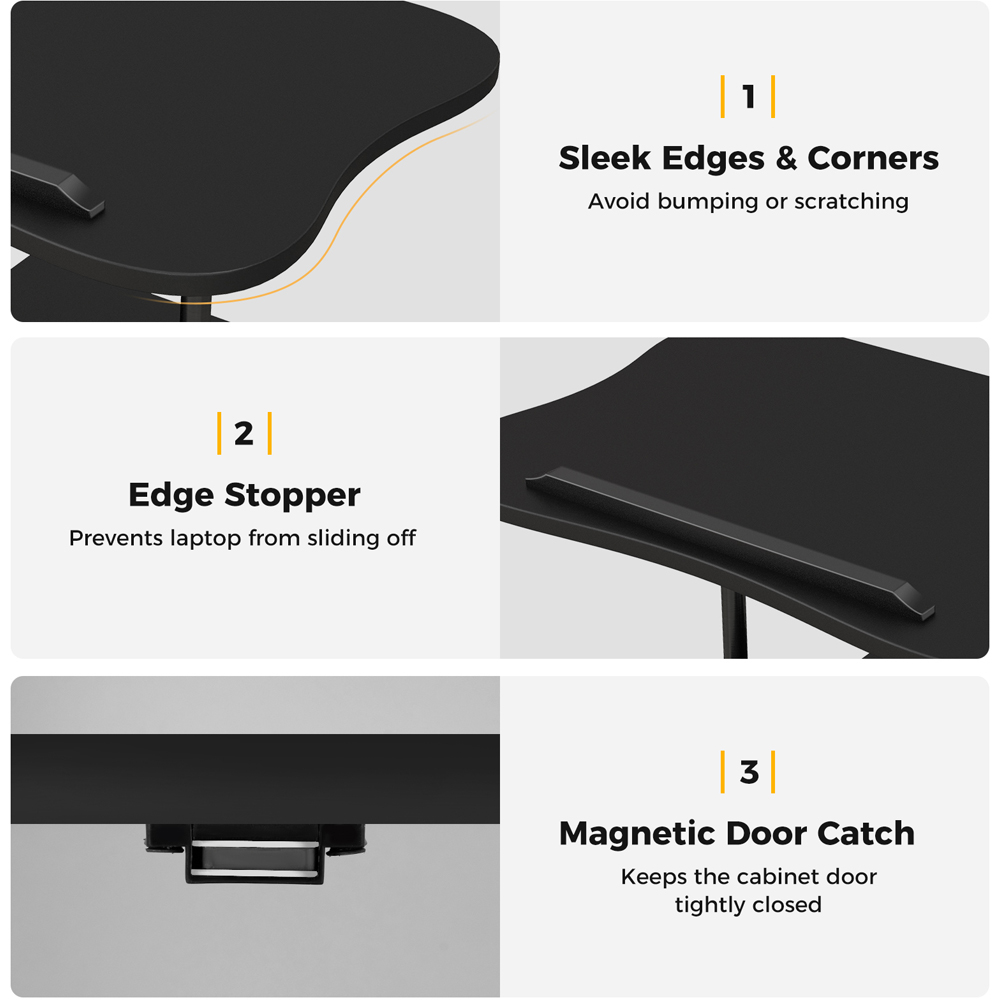 Costway Single Door 2 Shelf Laptop Table Image 6