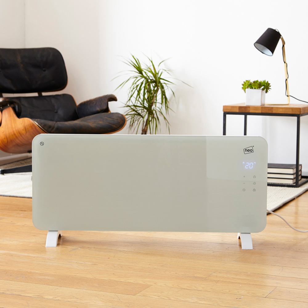 Neo White WiFi Electric Tempered Glass Panel Heater Wilko