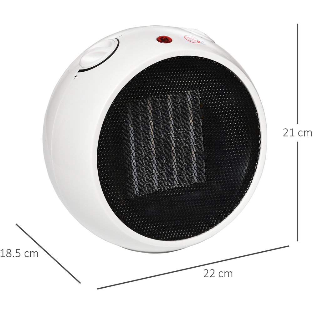 HOMCOM White Small Space Ceramic Heater 1500W Image 8