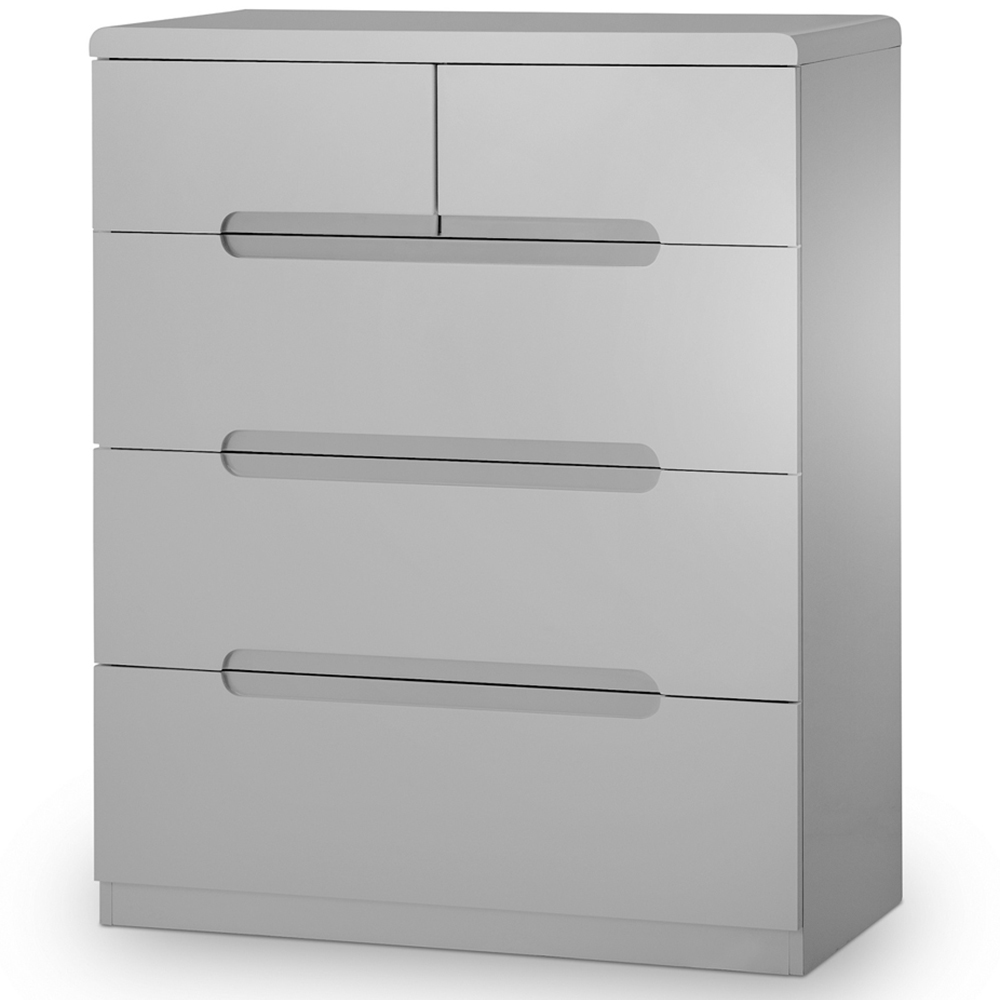 Julian Bowen Manhattan 5 Drawer Grey Chest of Drawers Wilko