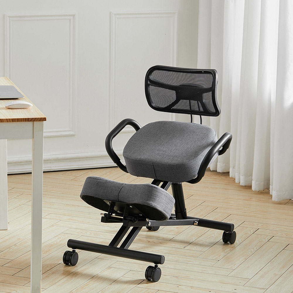 Living and Home Grey and Black Ergonomic Kneeling Chair Image 8