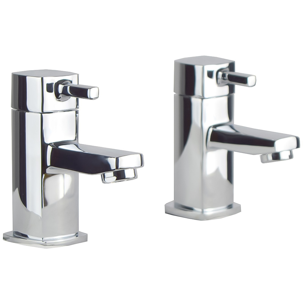 Nes Home Newport Modern Chrome Hot and Cold Twin Bath Taps Image 1
