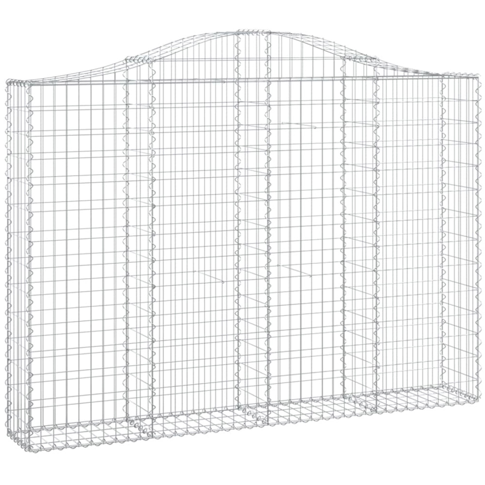 vidaXL Silver Galvanised Iron Arched Gabion Basket 140/160 x 30 x 200cm Image 1