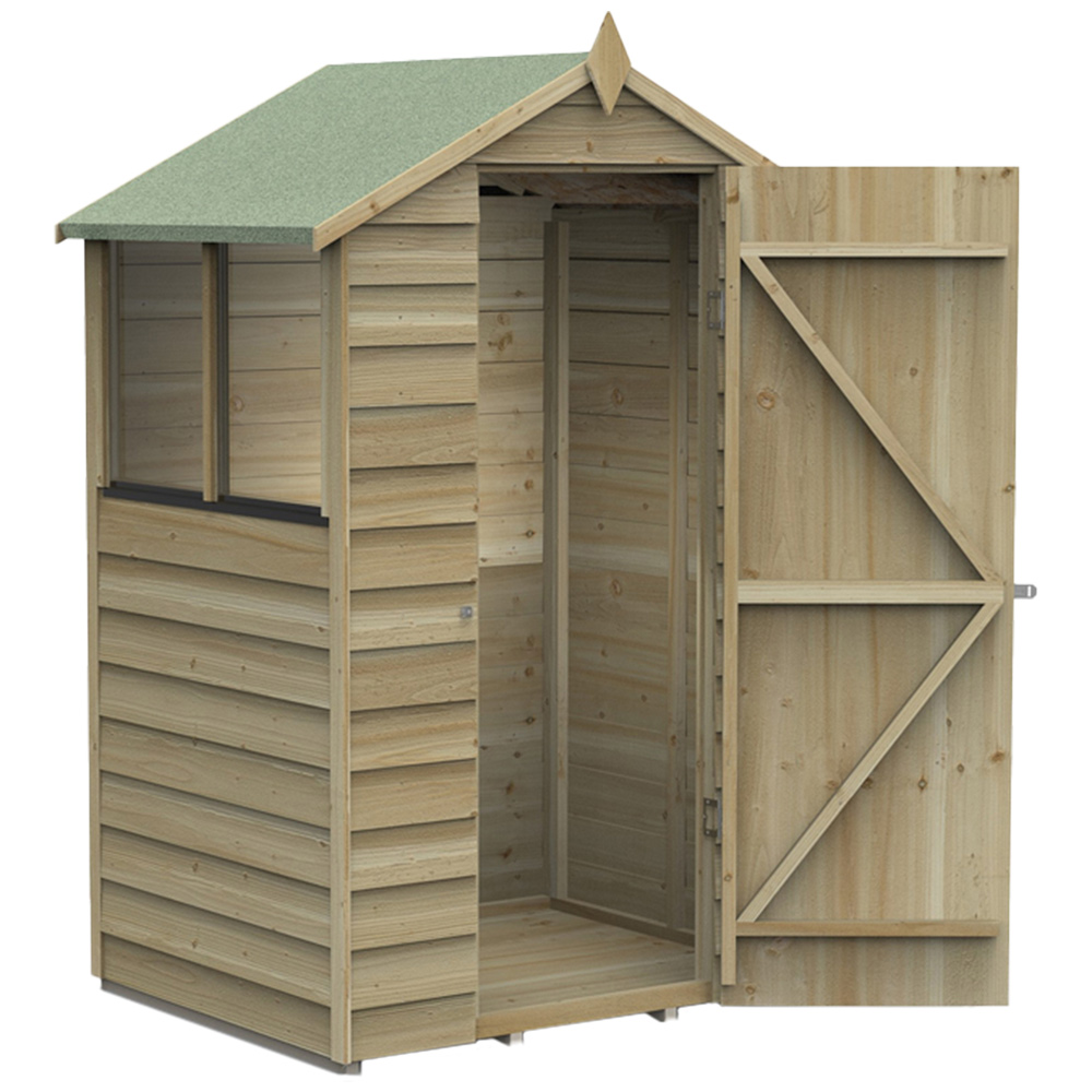 Forest Garden 4 x 3ft Pressure Treated Overlap Apex Shed Image 2