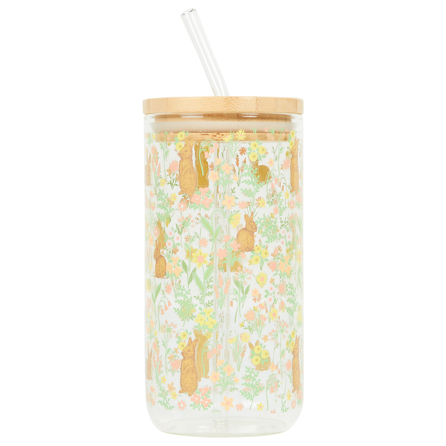 Bunny Glass Drinking Jar - Multicolour Image 3