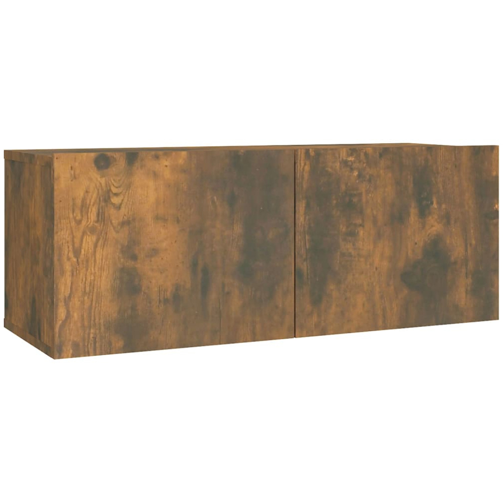 vidaXL 2 Door Smoked Oak Wall Mounted TV Cabinet Set of 2 Image 5
