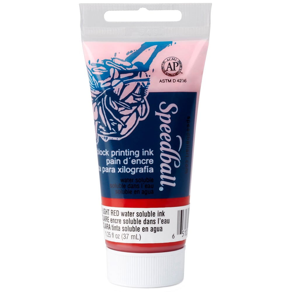Speedball Light Red Water Soluble Block Ink 37ml Image