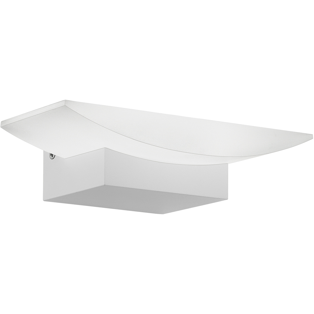 EGLO Metrass Plastic and Aluminium White Uplighter LED Wall Light Image 1