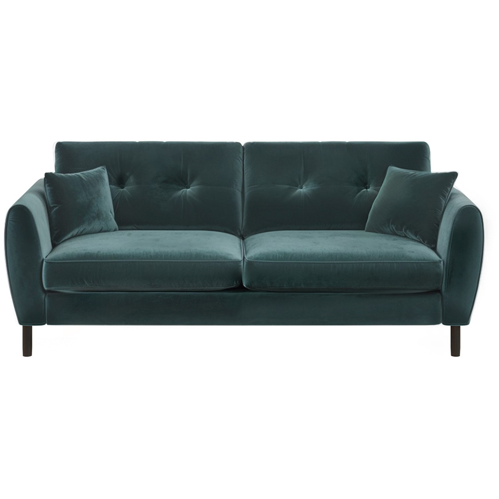 Solace+Co Ellison 3 Seater Green Velvet Sofa Image 2