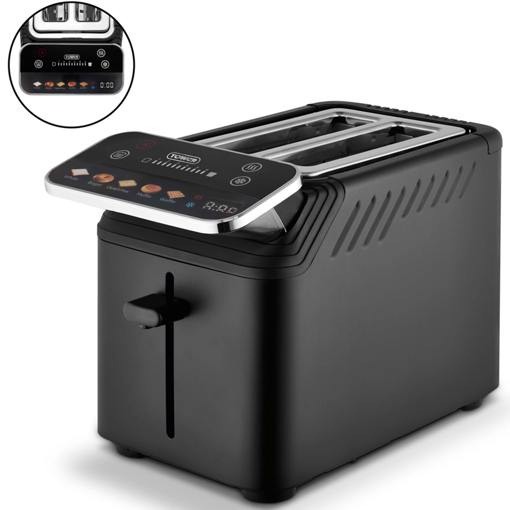 TOWER EEJB333 Mirage Black Variable Kettle 1.7L and 2 Slice Digital Toaster Image 2