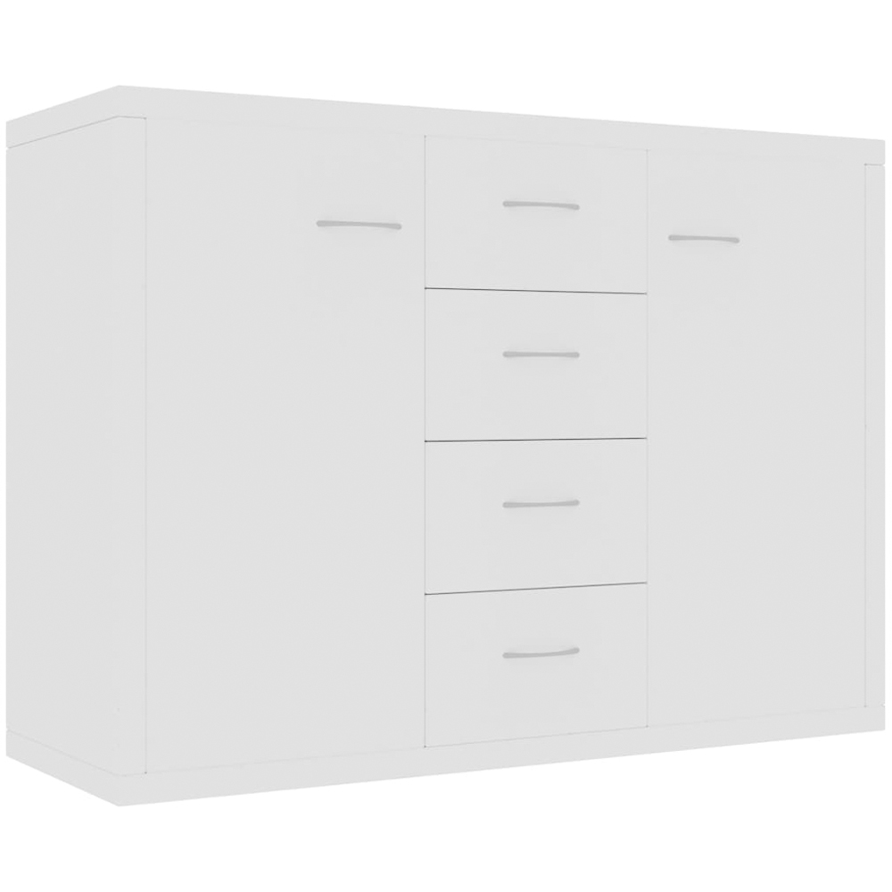 vidaXL 2 Door 4 Drawer White Sideboard Image 2
