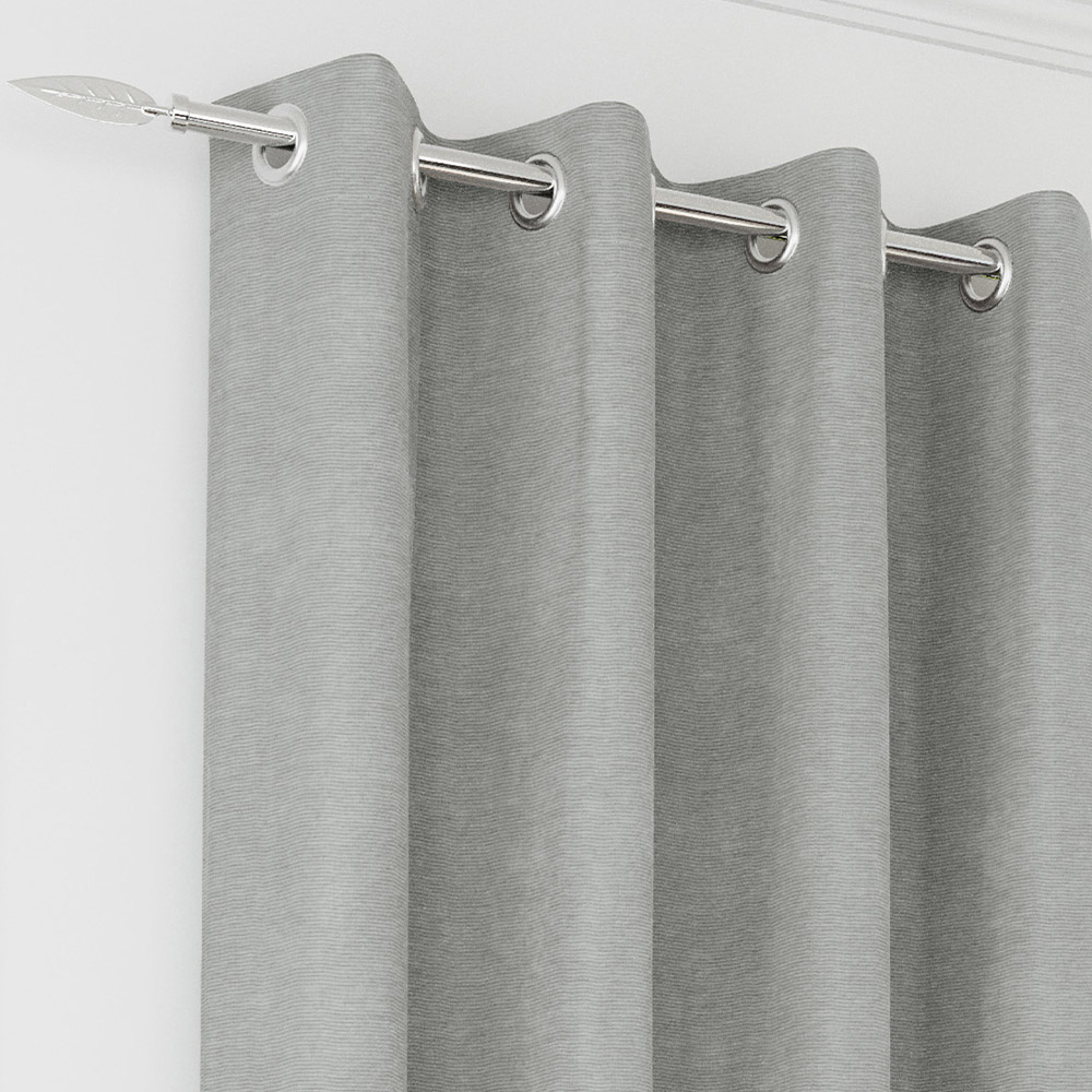 Enhanced Living Knightsbridge Grey Chenille Thermal Blackout Eyelet Curtains 229 x 183cm Image 2