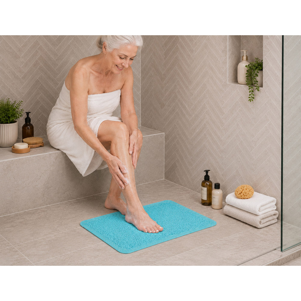 Avilo Hydro Teal Bathroom Mat 74 x 43cm Image 4