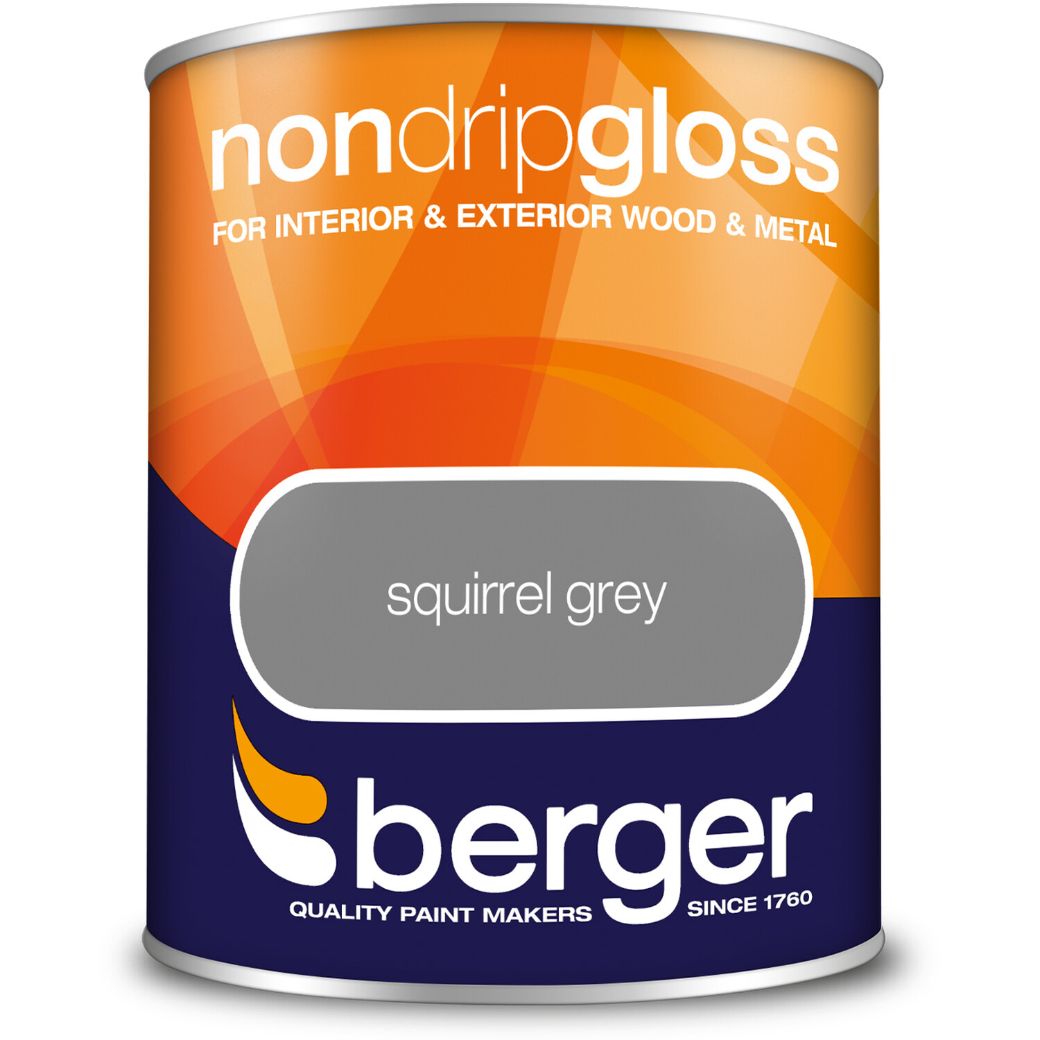 Berger Wood and Metal Squirrel Grey Non Drip Gloss Paint 750ml Image 2