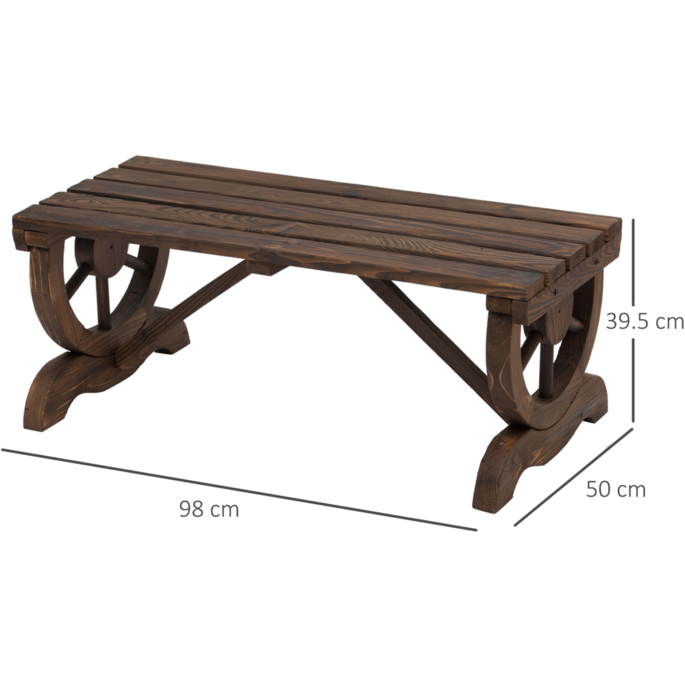Outsunny 2 Seater Brown Garden Bench Seat Image 7