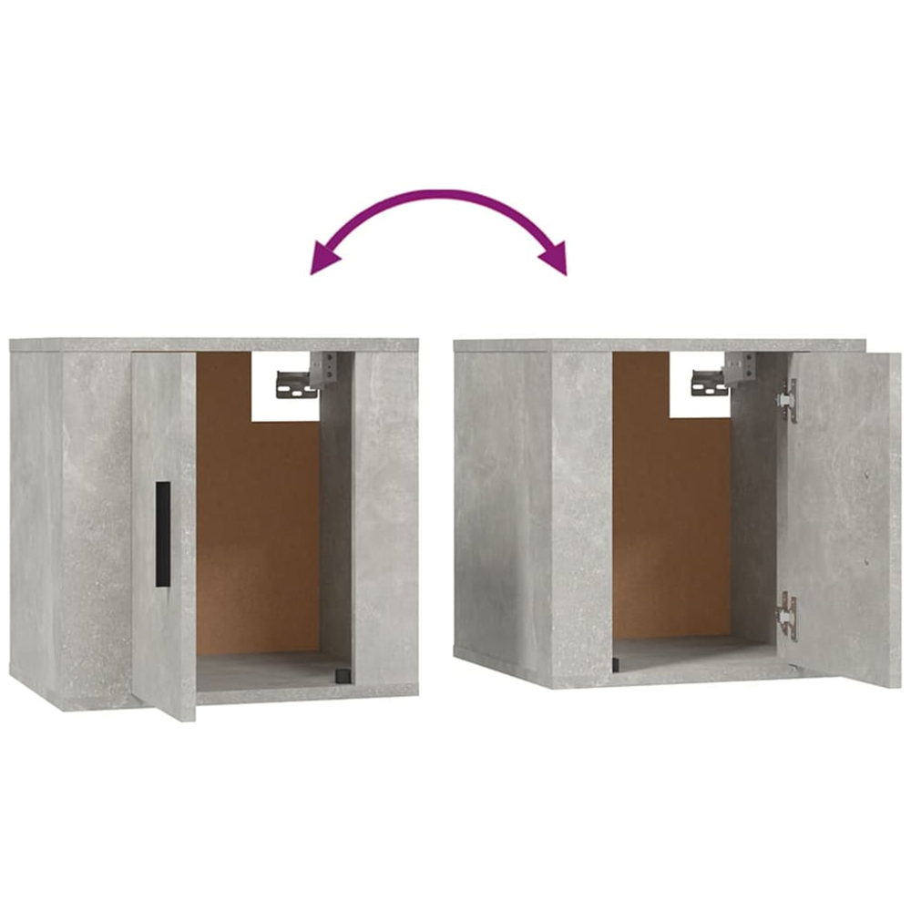 vidaXL Single Door Concrete Grey Wall Mounted TV Cabinet 2 Pack Image 8