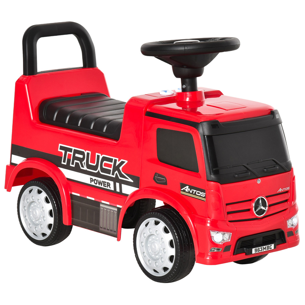 HOMCOM Kids Red Foot-To-Floor Sliding Car Truck with Interactive Features Image 1