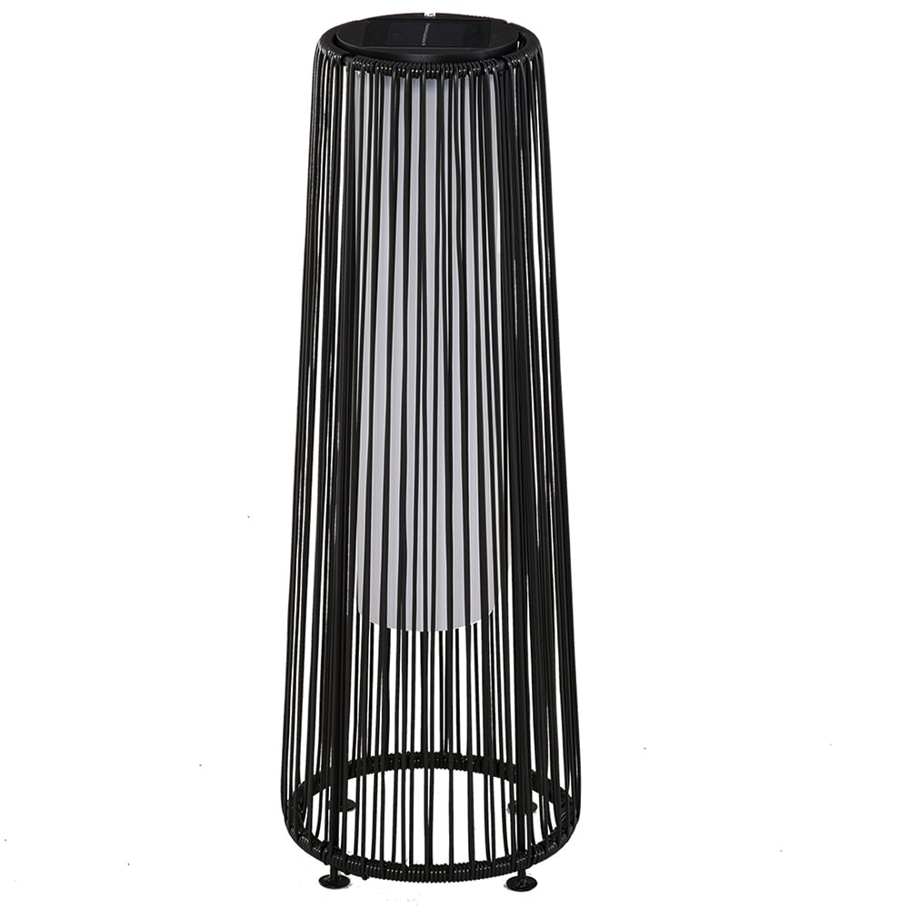 Outsunny Woven Garden Solar Lantern Black Image 1